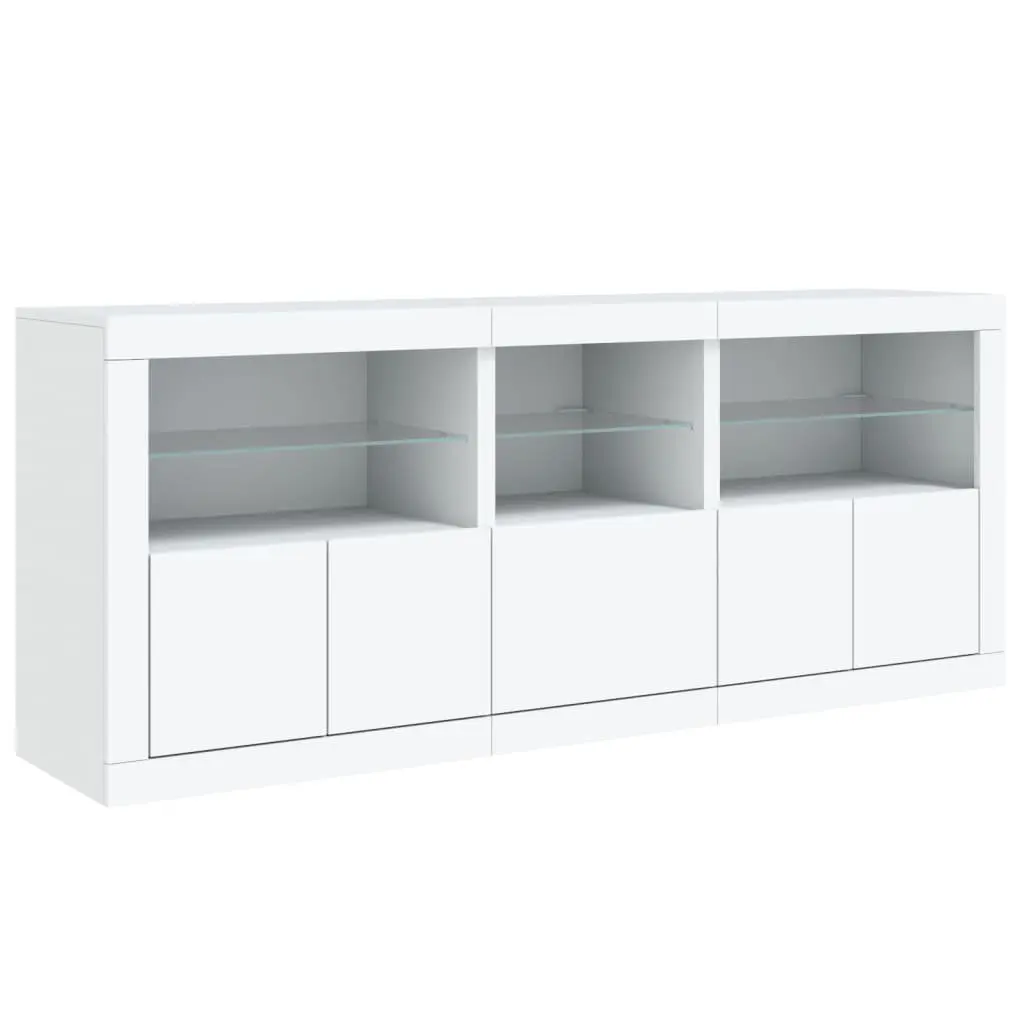 White Sideboard with RGB LED Lights 162x37x67cm