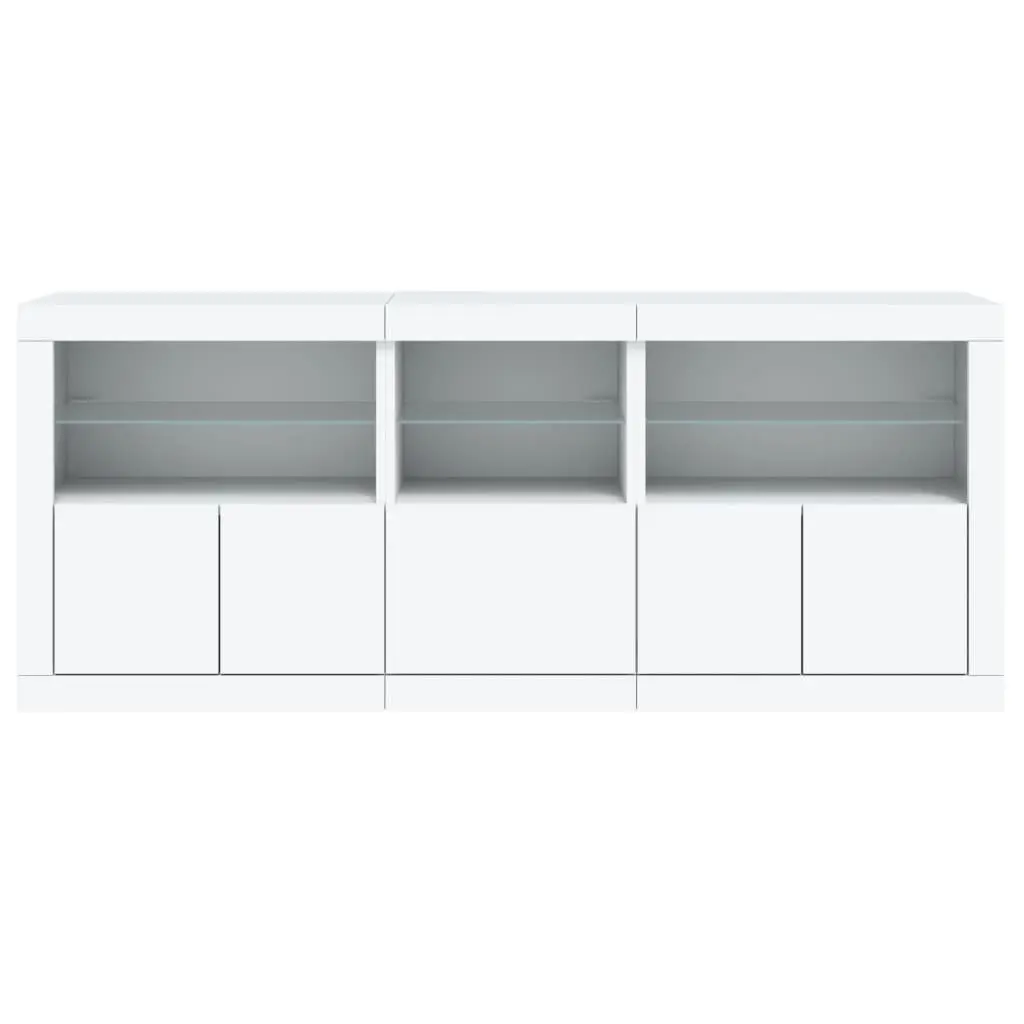 White Sideboard with RGB LED Lights 162x37x67cm