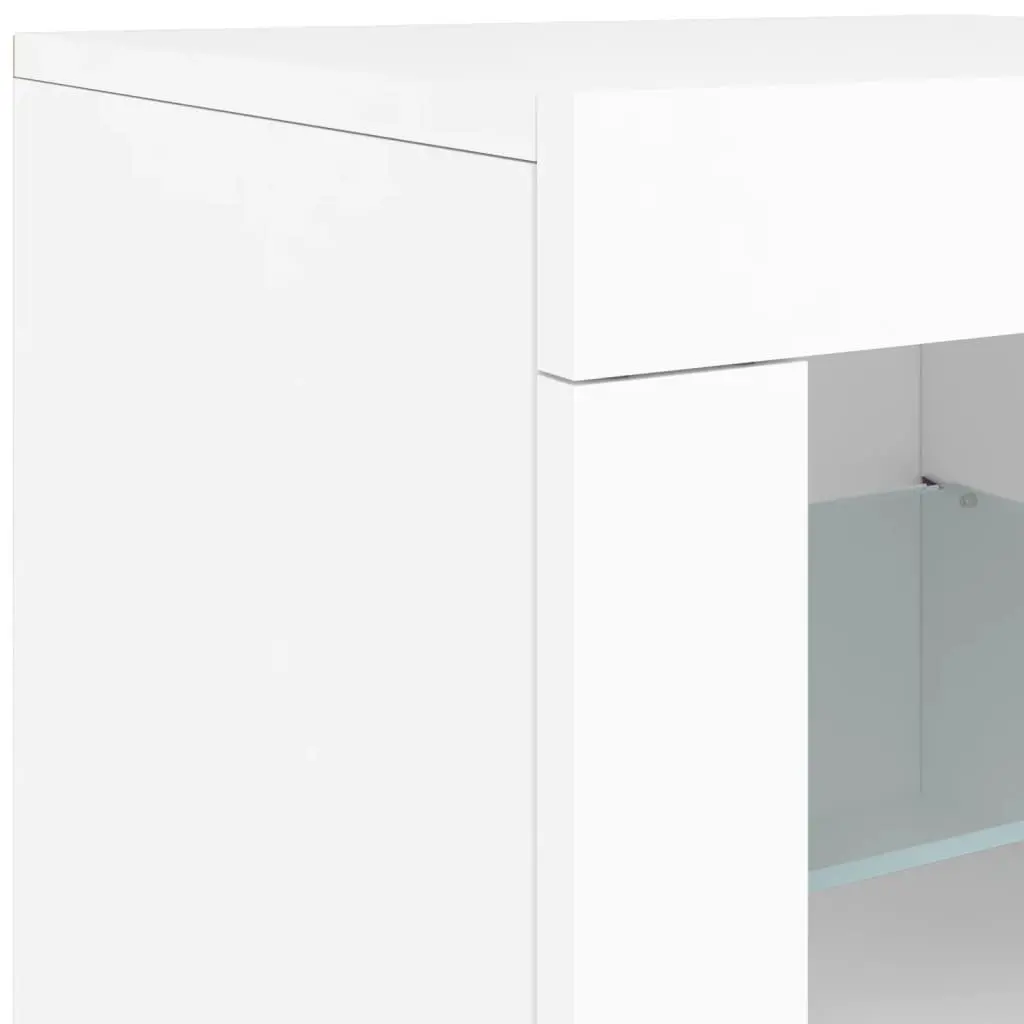 White Sideboard with RGB LED Lights 162x37x67cm