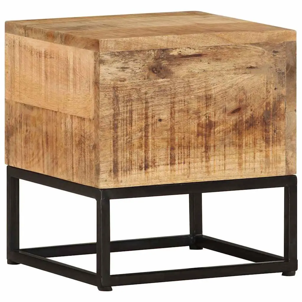 End Table Rough Mango Wood 30x30x33 cm Brown