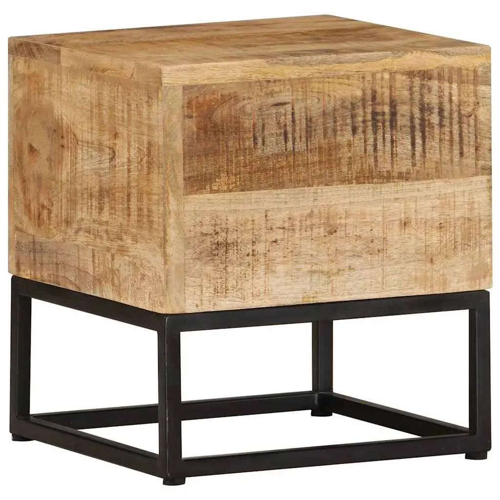 End Table Rough Mango Wood 30x30x33 cm Brown