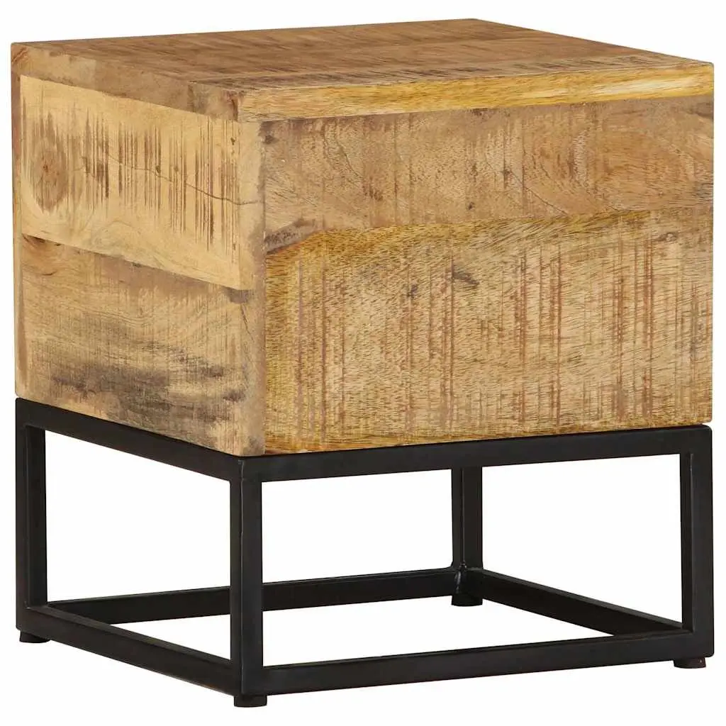 End Table Rough Mango Wood 30x30x33 cm Brown