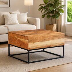 Solid Acacia Wood Coffee Table 68x68x41cm Brown