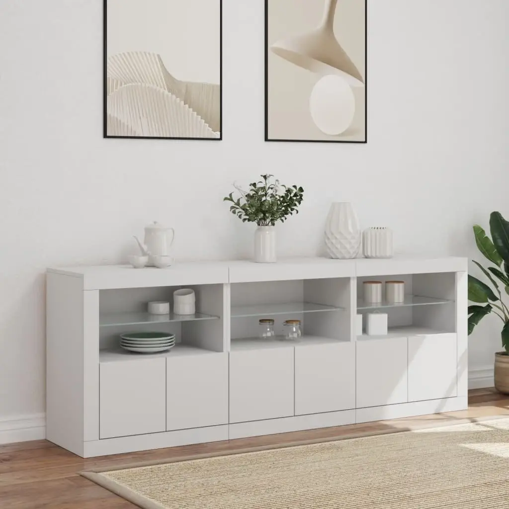 White Sideboard Cabinet with RGB LED Lights