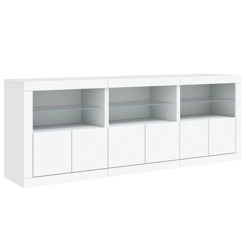 White Sideboard Cabinet with RGB LED Lights