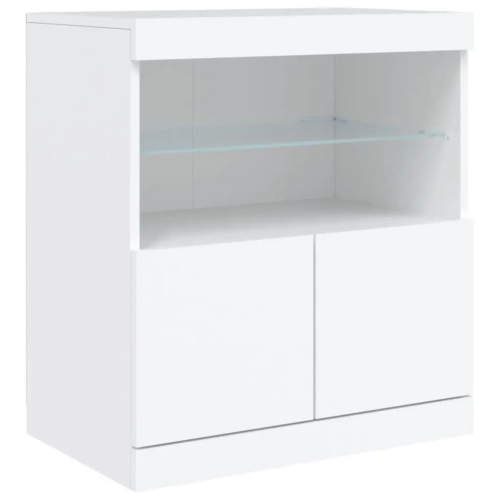 White Sideboard Cabinet with RGB LED Lights
