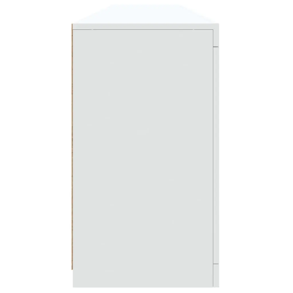 Sideboard Cabinet Engineered Wood 202x37x67cm White with RGB LED Lights