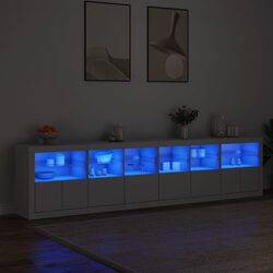 Modern White Sideboard with Custom RGB LED Lighting