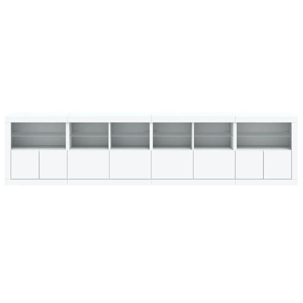Sideboard Engineered Wood 283x37x67cm White with RGB LED Lights