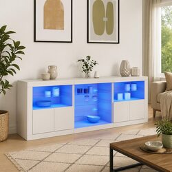 Sideboard Cabinet with RGB LED Lights for Modern Homes