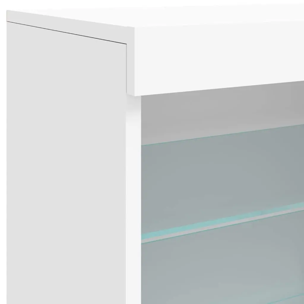 Sideboard Cabinet Engineered Wood 1815 x 370 x 670 mm White with RGB LED Lights