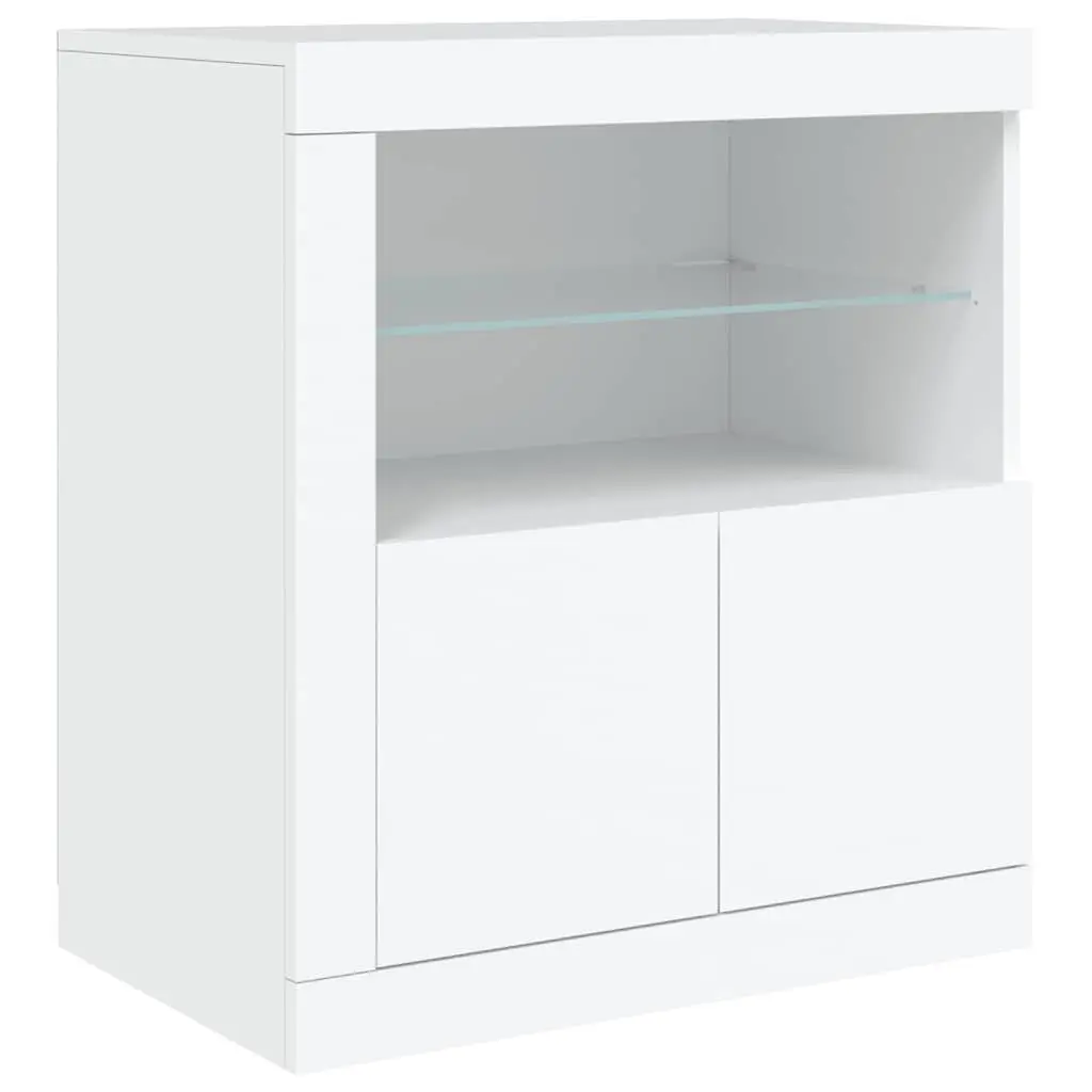 Sideboard Cabinet Engineered Wood 1815 x 370 x 670 mm White with RGB LED Lights