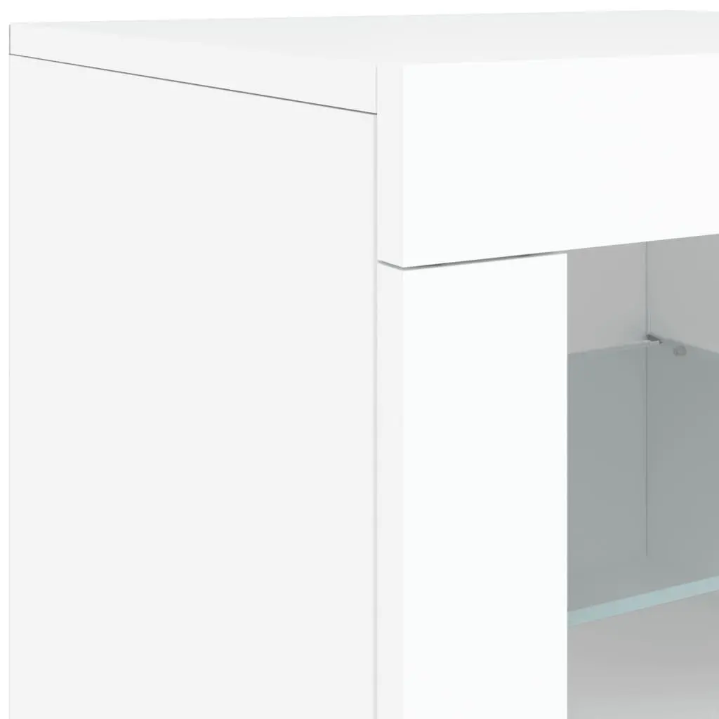 Sideboard Engineered Wood 163x37x67cm White RGB LED Lights