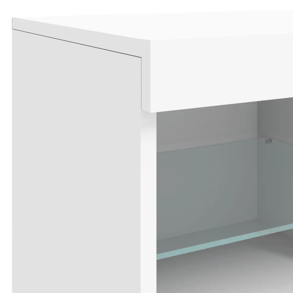 Sideboard Engineered Wood 163x37x67cm White RGB LED Lights
