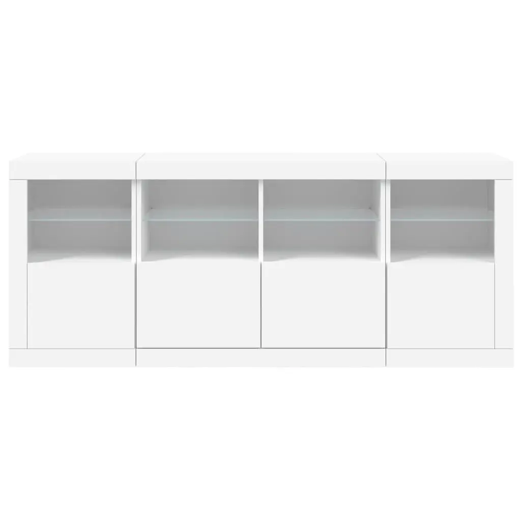 Sideboard Engineered Wood 163x37x67cm White RGB LED Lights