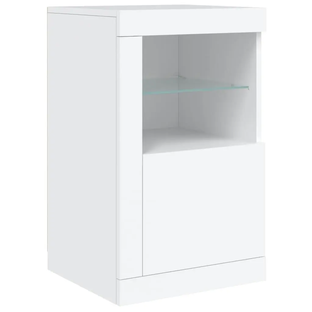 Sideboard Engineered Wood 163x37x67cm White RGB LED Lights
