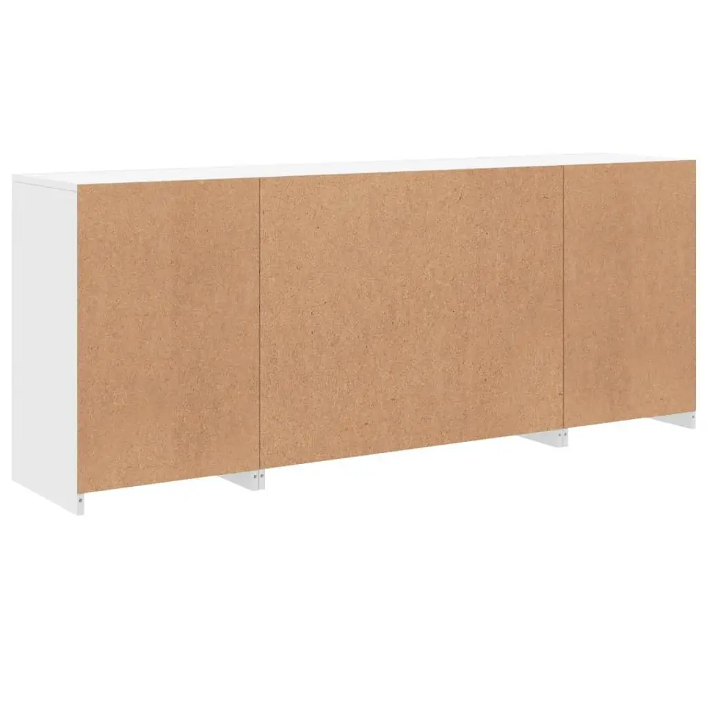Sideboard Engineered Wood 163x37x67cm White RGB LED Lights