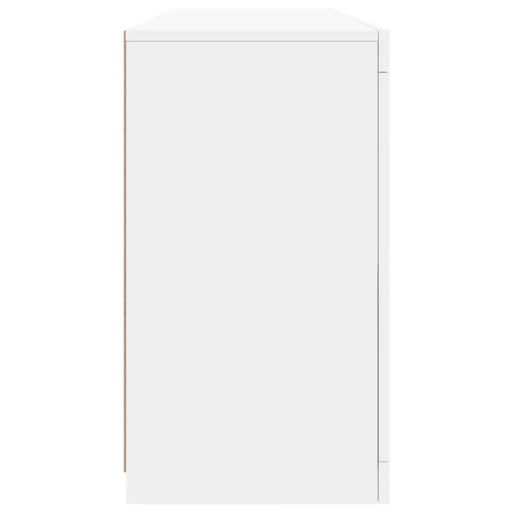 Sideboard Engineered Wood 163x37x67cm White RGB LED Lights