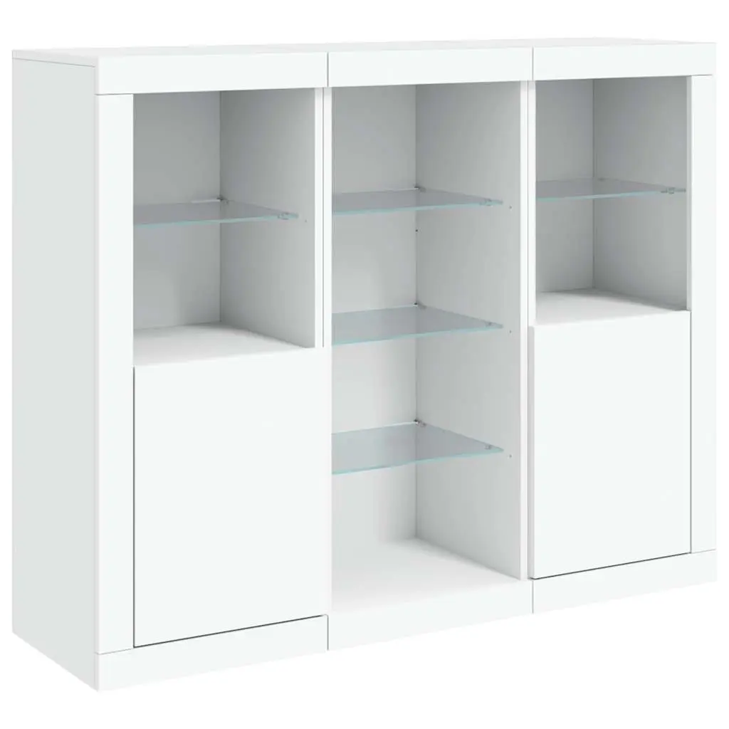 White Sideboard Cabinets with RGB LED Lights