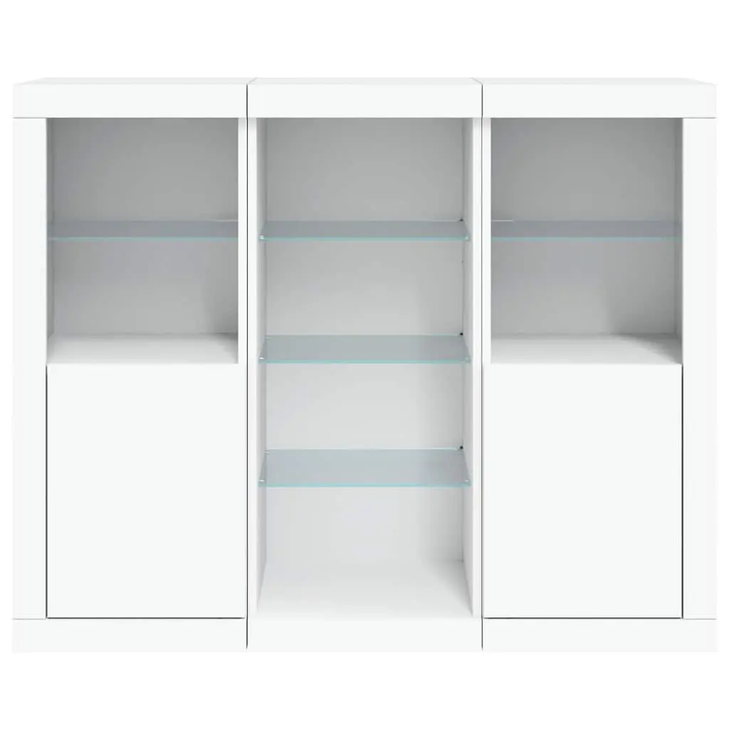 White Sideboard Cabinets with RGB LED Lights