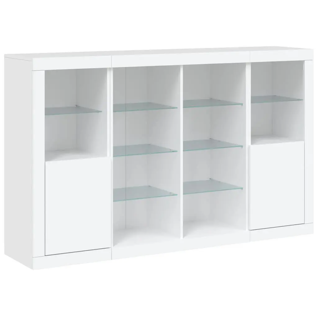White Sideboards with RGB LED Lighting Set