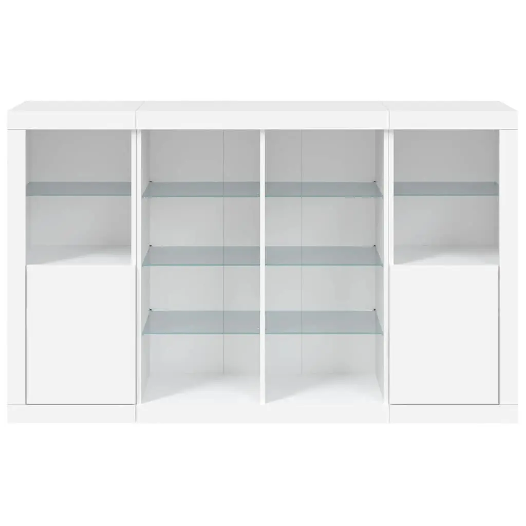 White Sideboards with RGB LED Lighting Set