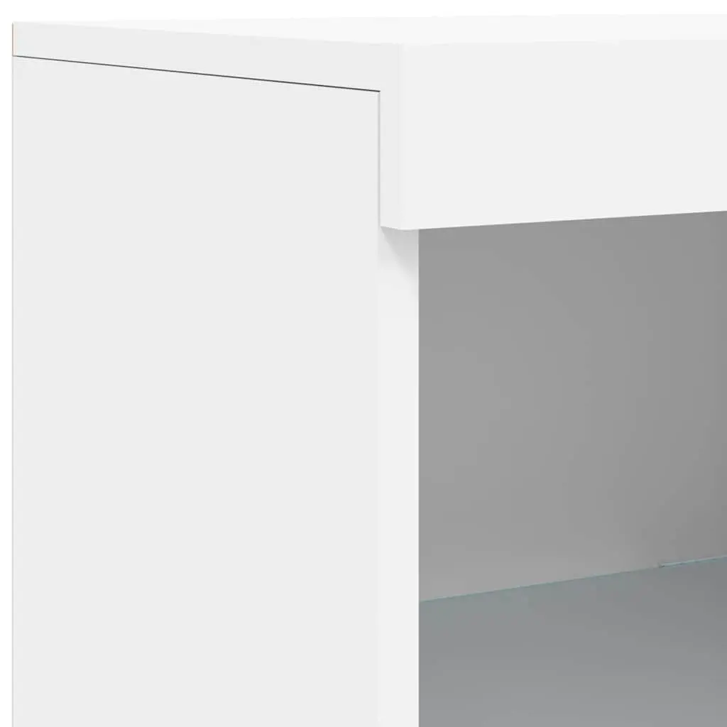 RGB LED White Sideboard Cabinet with Ample Storage