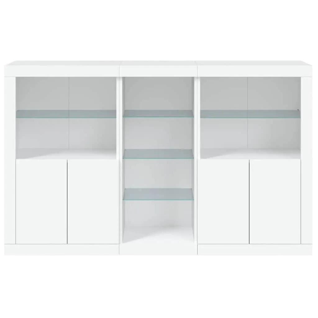 RGB LED White Sideboard Cabinet with Ample Storage