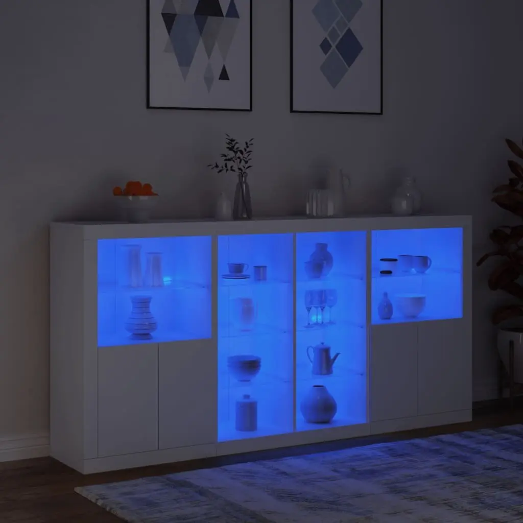 White Sideboard Cabinet with RGB LED Lighting