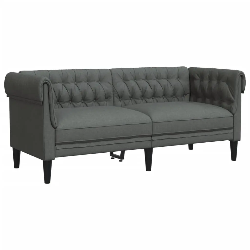 2-Piece Grey Fabric Sofa Set for Living Rooms