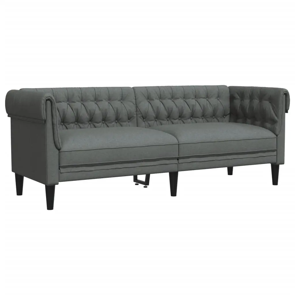 2-Piece Grey Fabric Sofa Set for Living Rooms
