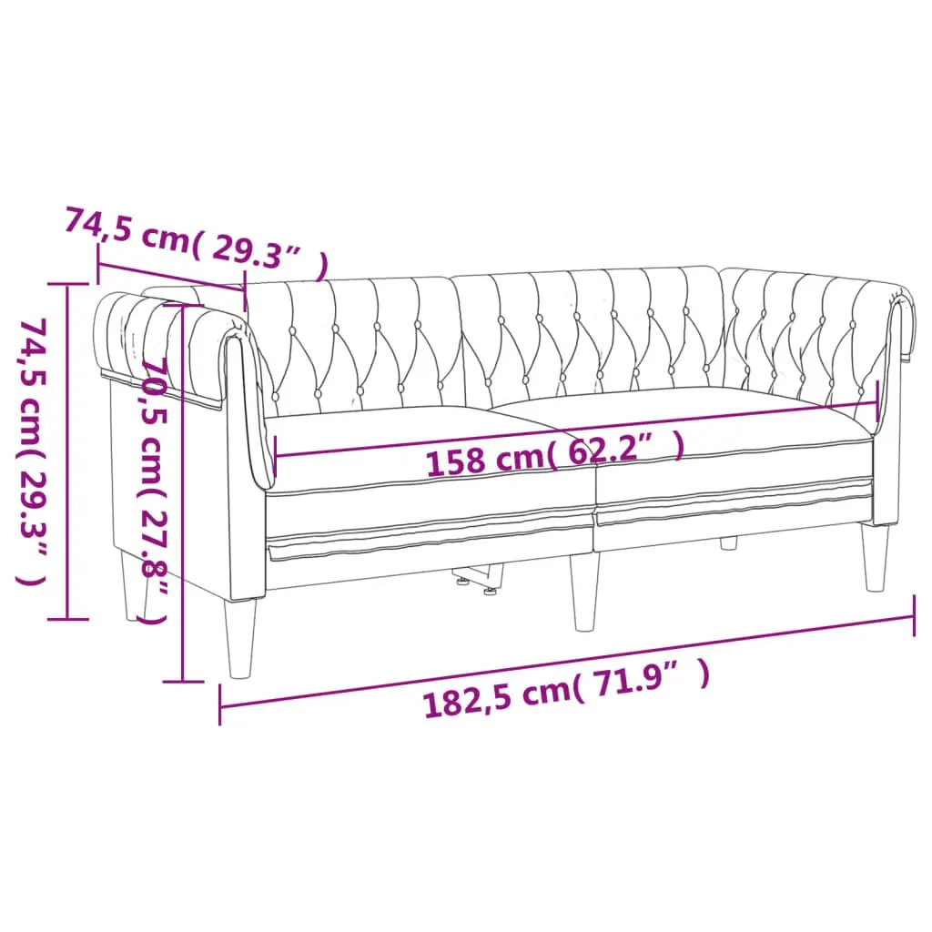 2-Piece Grey Fabric Sofa Set for Living Rooms