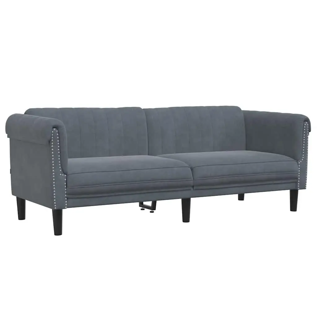 2 Piece Sofa Set Velvet Grey Modern Living Room Furniture