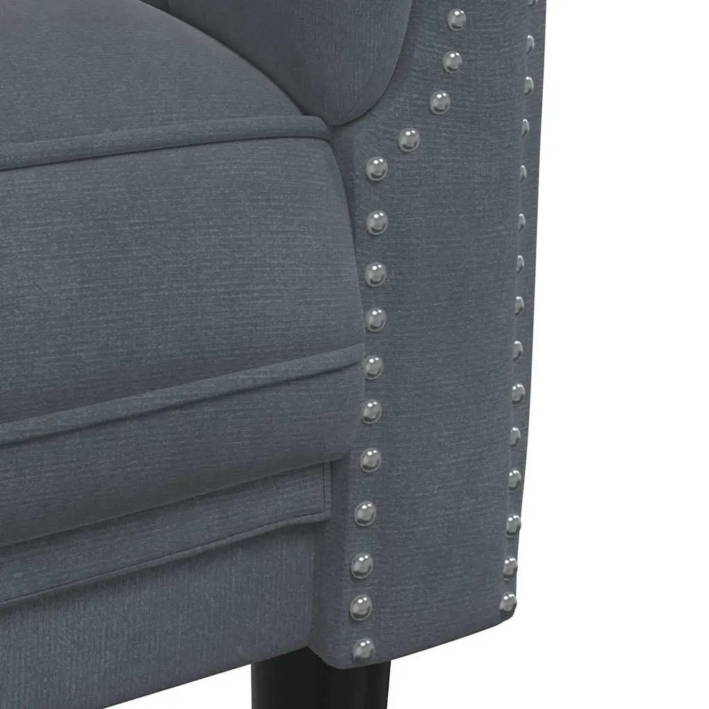 2 Piece Sofa Set Velvet Grey Modern Living Room Furniture