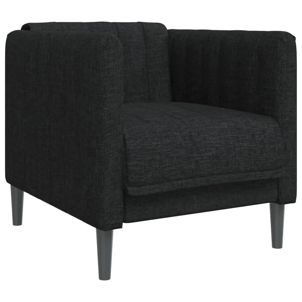 3 Piece Sofa Set Black Fabric Living Room Furniture Modern Comfortable Seating