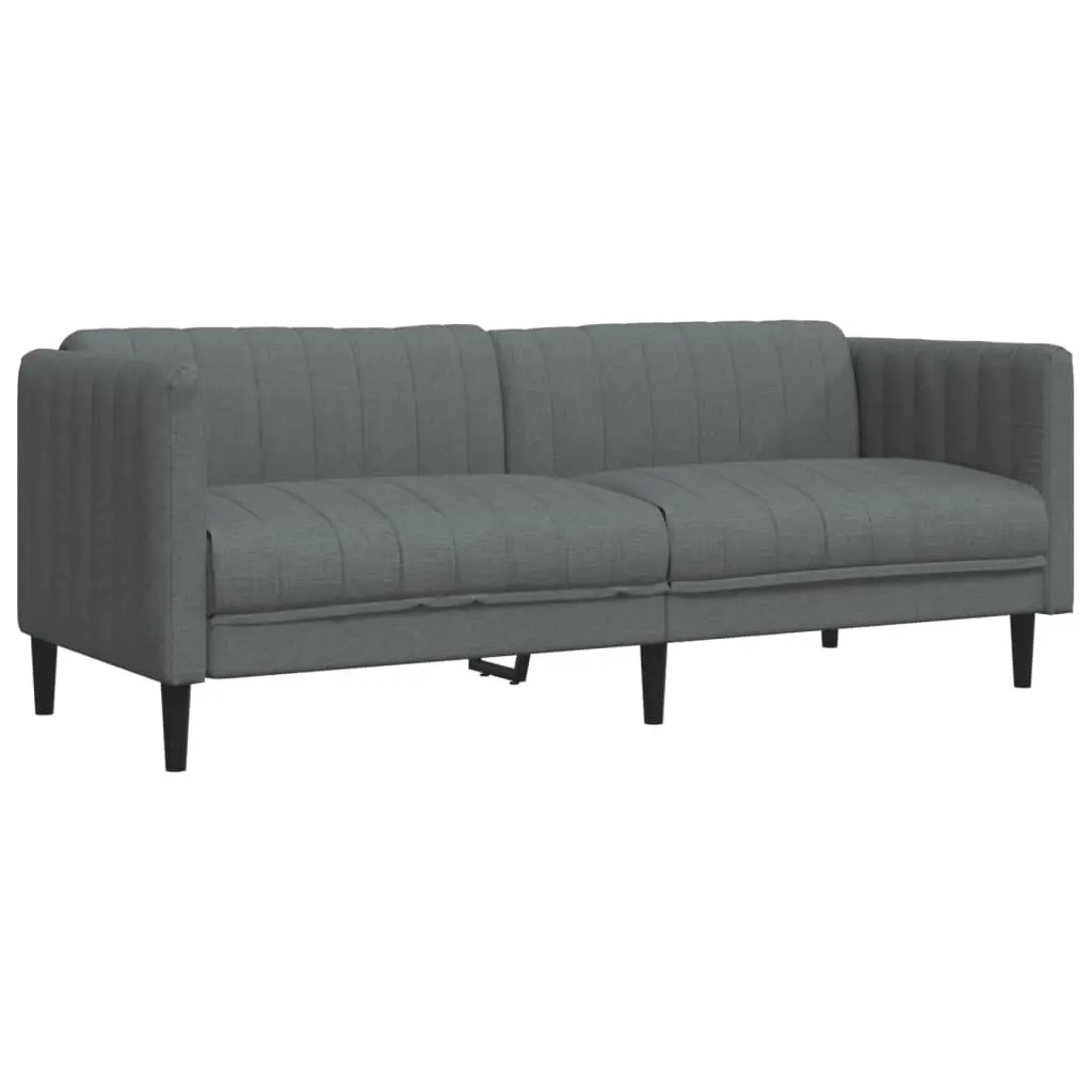 2 Piece Sofa Set Grey Fabric Living Room Seating Modern Design Comfortable Couch
