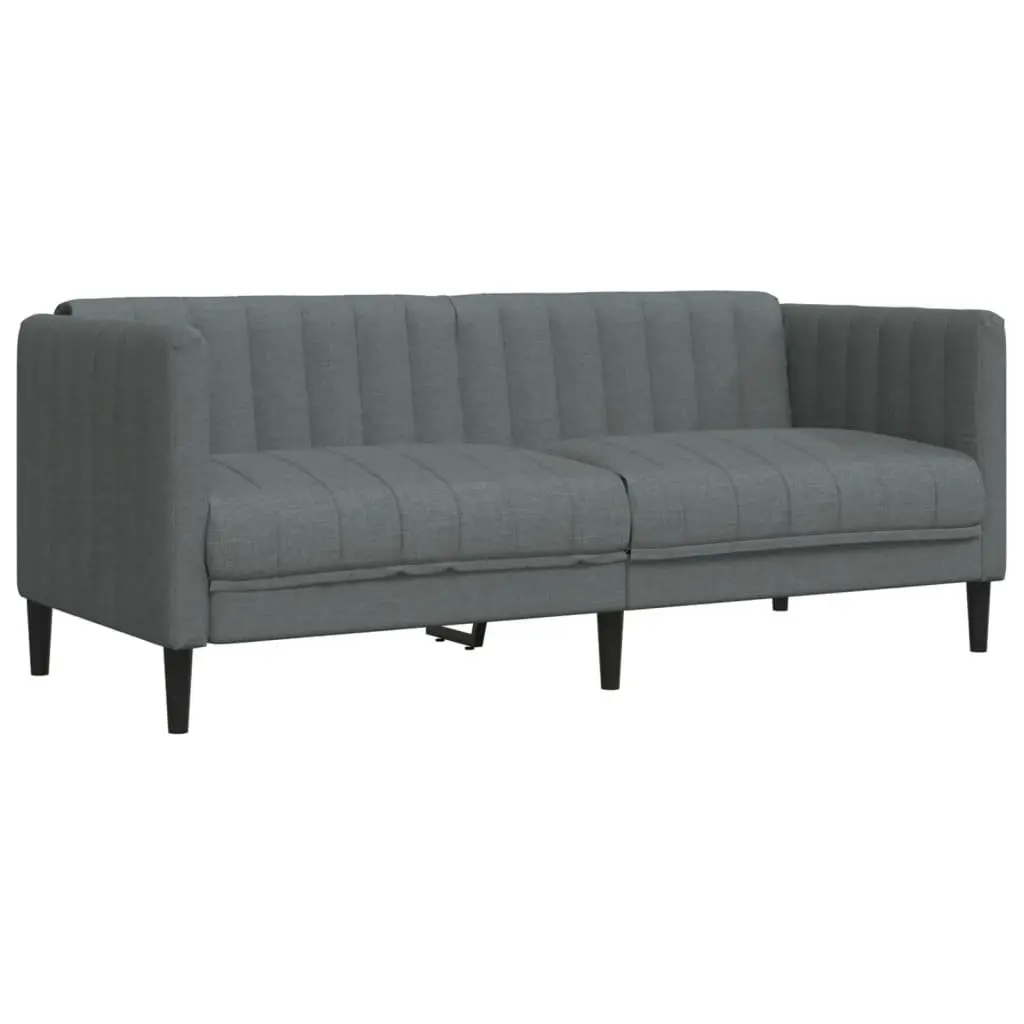 2 Piece Sofa Set Grey Fabric Living Room Seating Modern Design Comfortable Couch