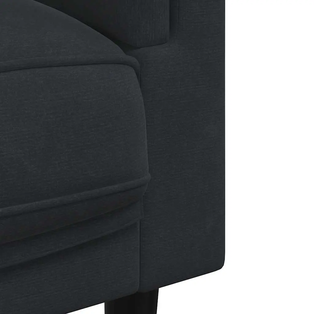 Black Two-Piece Sofa Set with Throw Pillows