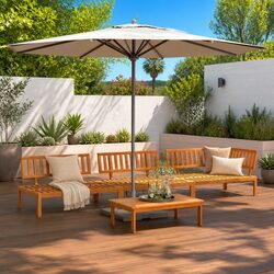Premium 4 Piece Outdoor Sectional Sofa Set in Brown