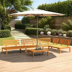 Sturdy 5 Piece Acacia Wood Garden Pallet Sofa Set