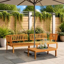 Quality Outdoor Sectional Sofa Corner Set in Acacia Wood
