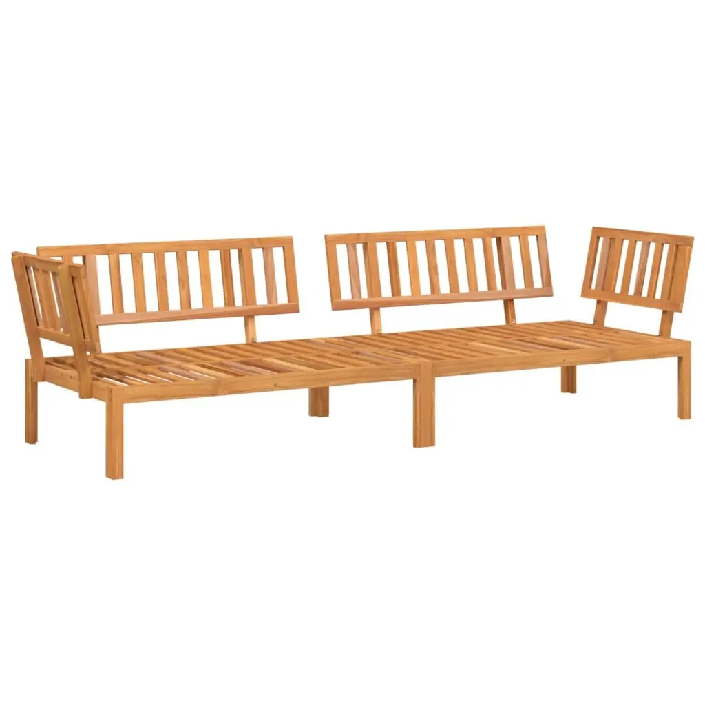 Outdoor Sectional Sofa Corner Set Solid Acacia Wood Brown 2 Piece