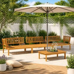 Durable 4 Piece Outdoor Pallet Sofa Set in Solid Acacia