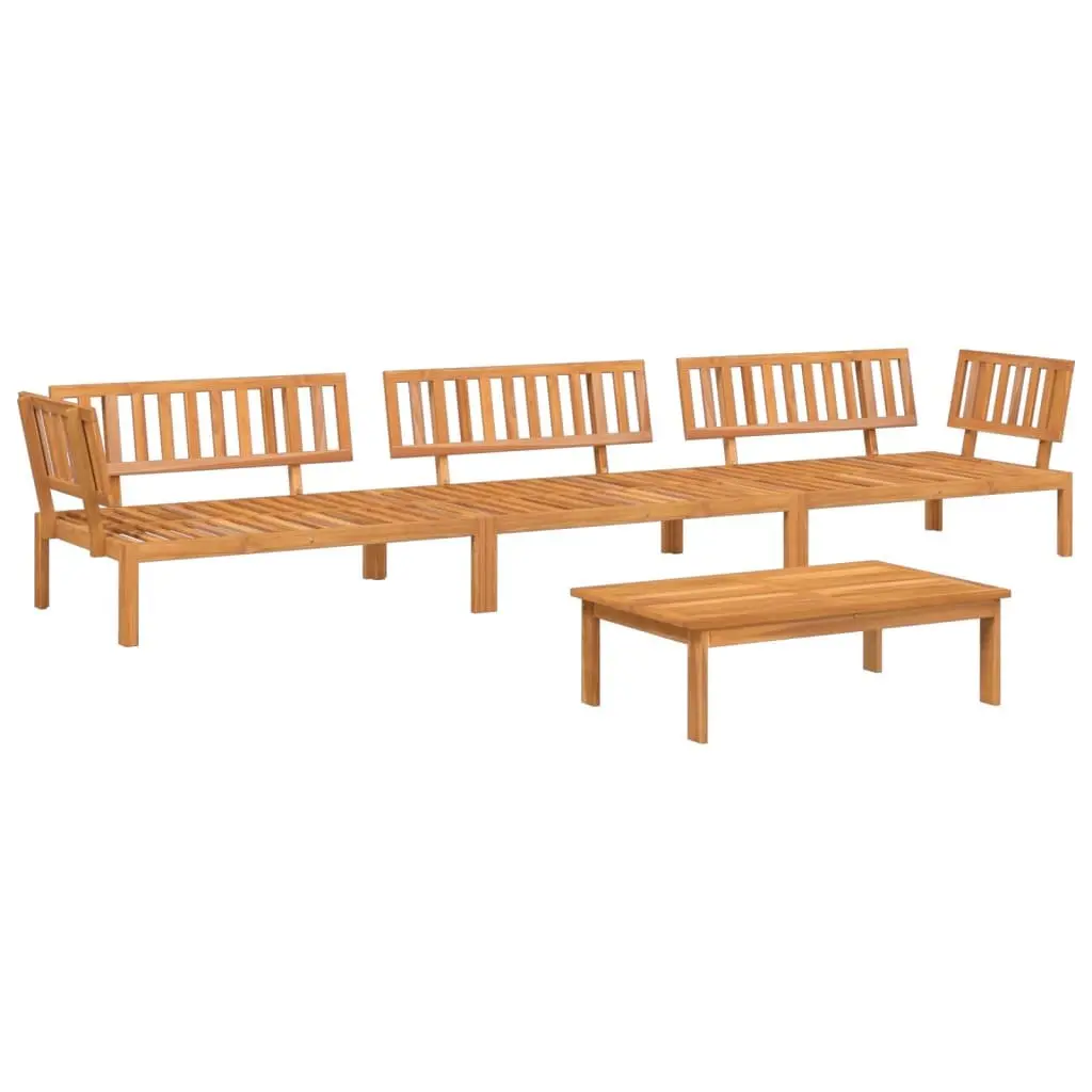 4 Piece Outdoor Pallet Sofa Set in Solid Acacia