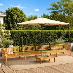 Durable 5 Piece Acacia Wood Garden Sofa Set