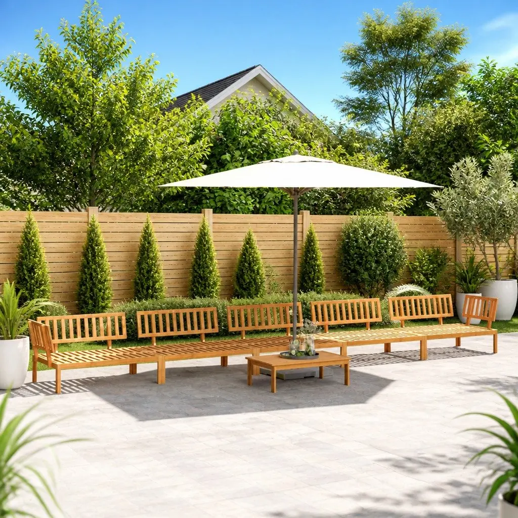 6 Piece Solid Wood Acacia Garden Pallet Sofa Set