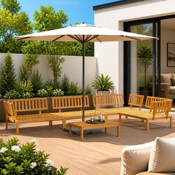 5 Piece Garden Pallet Sofa Set in Brown Solid Wood