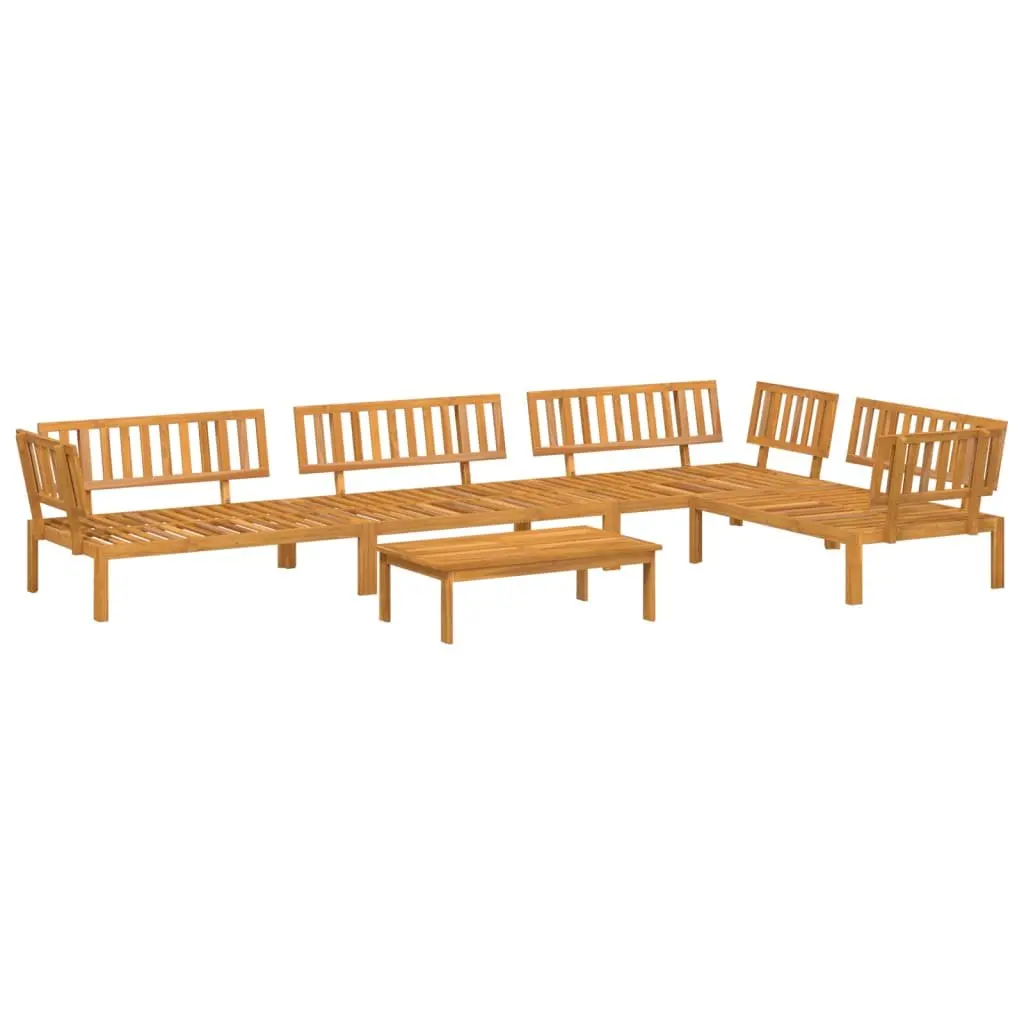 5 Piece Garden Pallet Sofa Set in Brown Solid Wood