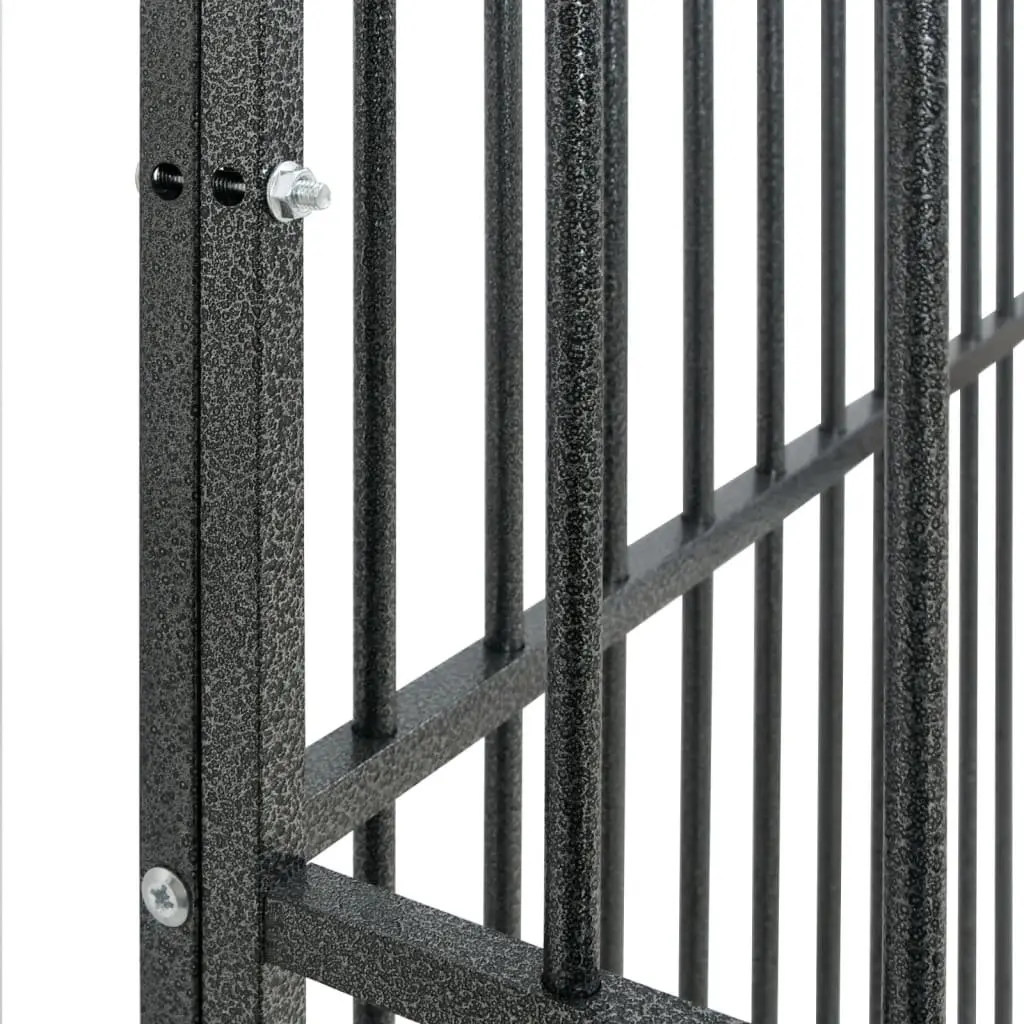 16-Panel Black Steel Dog Playpen for Pets