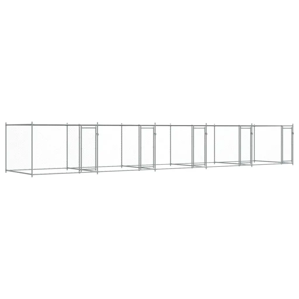 Grey Galvanised Steel Dog Cage for Pets